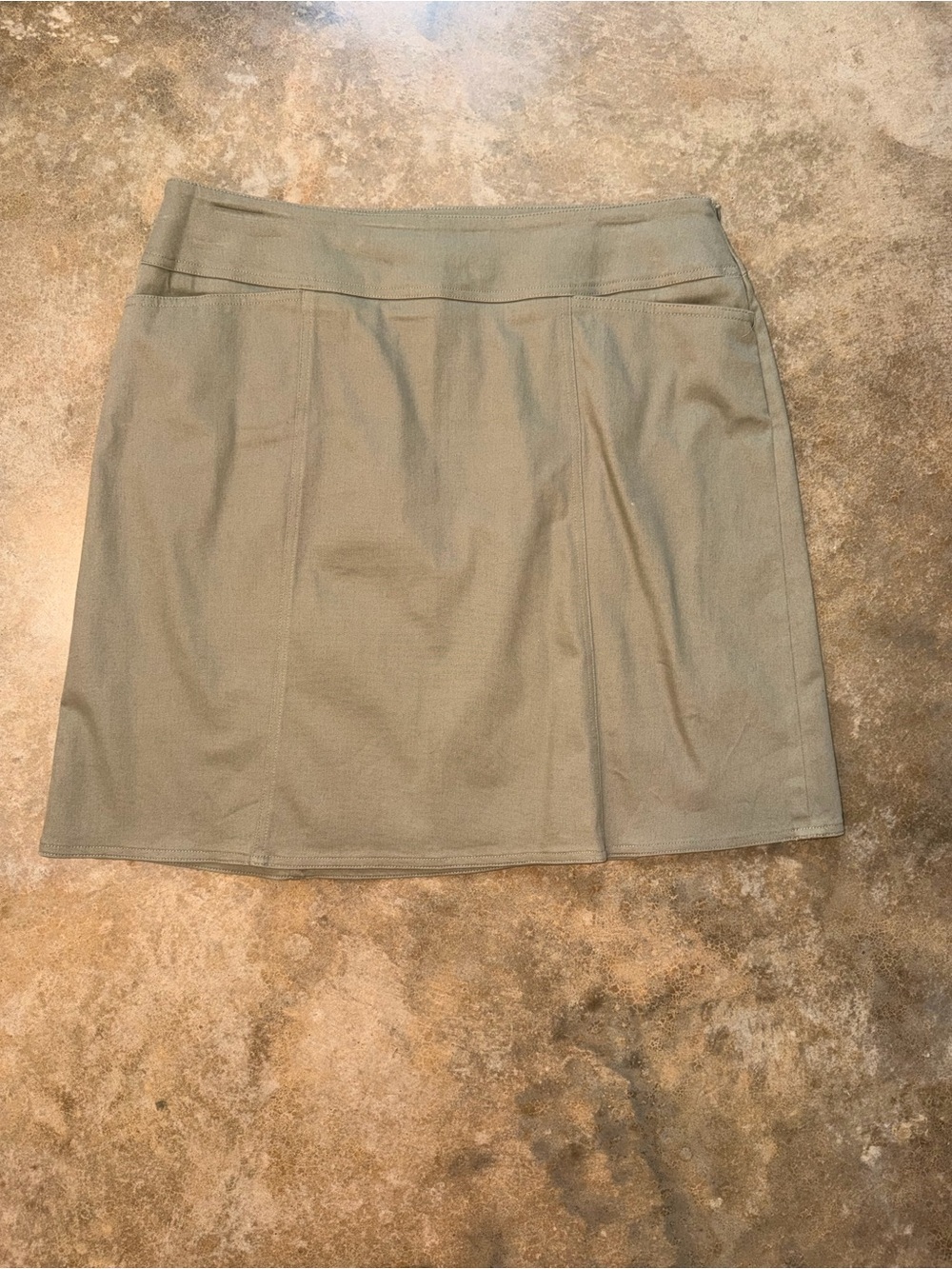 Chaus Olive 16 Mini Utility Casual Capsule Wardrobe Neutral Summer Skirt